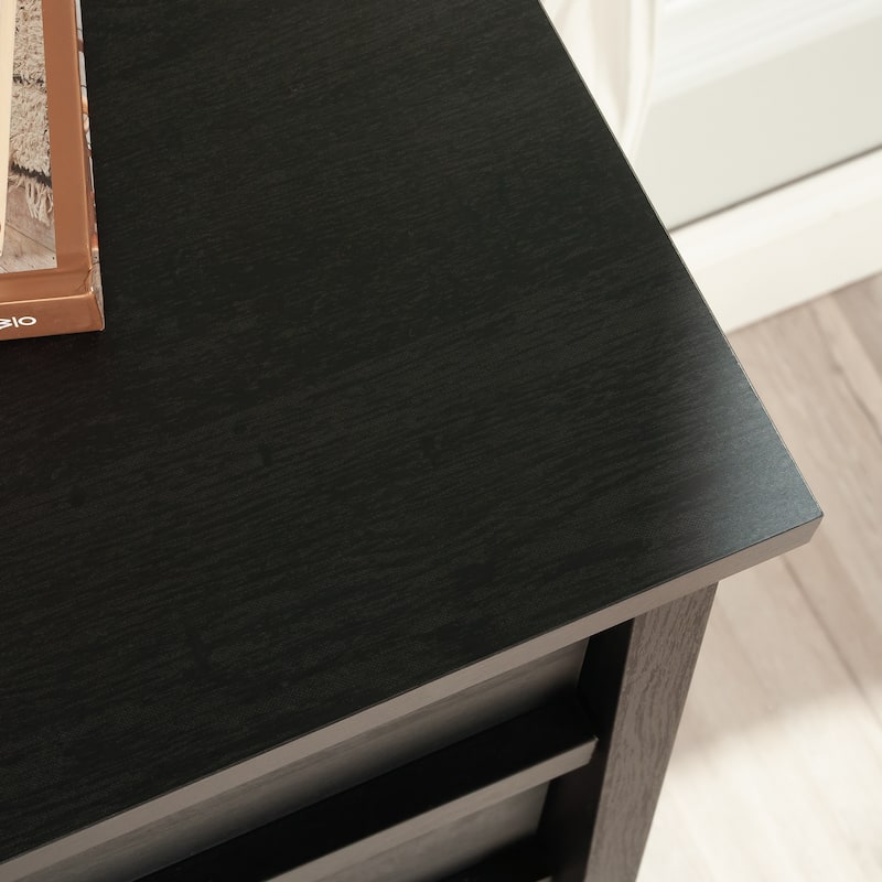 Wood 4-Drawer Chest with Workspace Design, Black