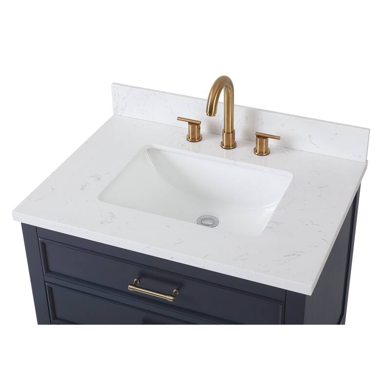 30" Tennant Brand Felton Navy Blue Finish Single Sink Bathroom Vanity