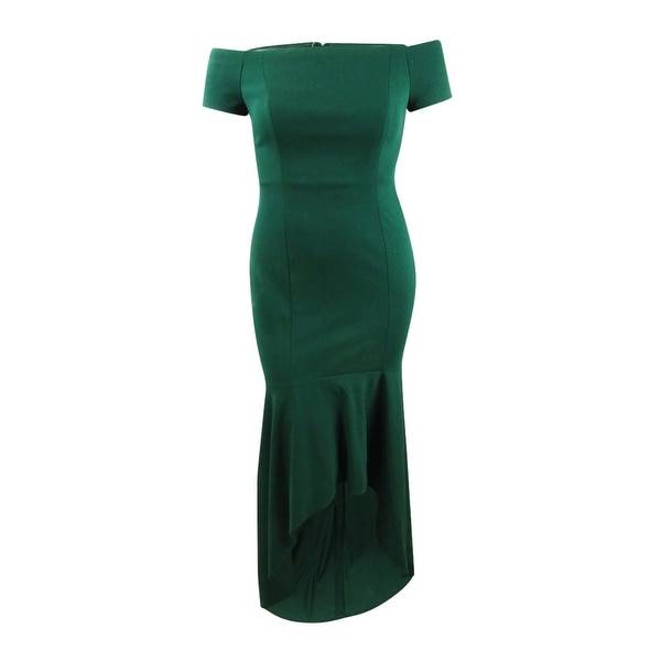 calvin klein off the shoulder high low dress