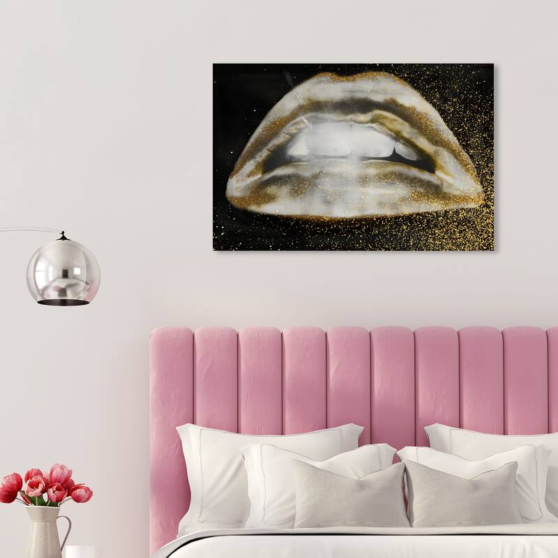 Wynwood Studio Canvas Fashion and Glam Kiss Caviar - Custom Black and Wall Art Canvas Print - 20 x 30