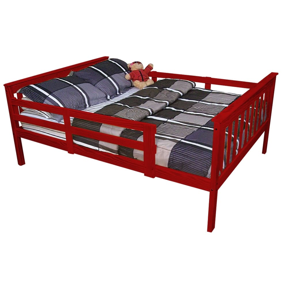 Pine Full Mission Bed with Safety Rails