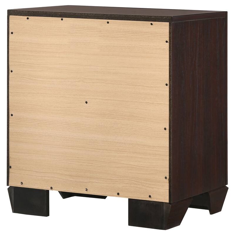 Copper Dark Cocoa 2-Drawer Rectangular Nightstand For Living Room