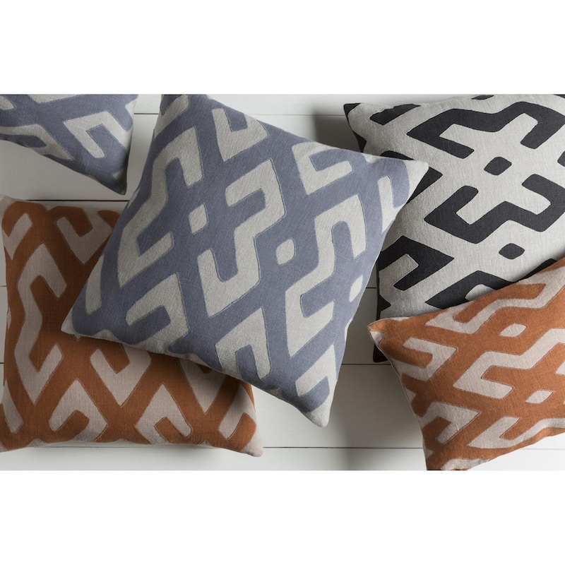 Decorative Pall 20-inch Poly or Feather Down Filled Throw Pillow - 13"L x 19"W - Cover Only - Gray/Blue