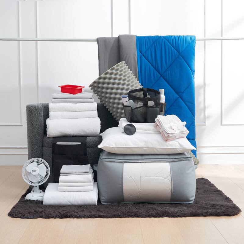 Fully-Loaded - Twin XL Dorm Bedding & Essentials Package