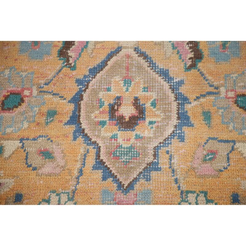 Hand Knotted Oriental 100% Wool Carpet Traditional Floral Yellow & Gold Mashad Area Rug - 12' 4'' X 9' 7''