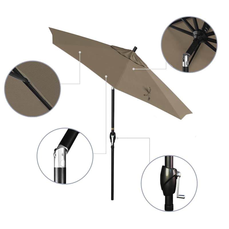 Okaloosa 7.5ft Round Crank Lift Tilting Patio Umbrella by Havenside Home, Base Not Included