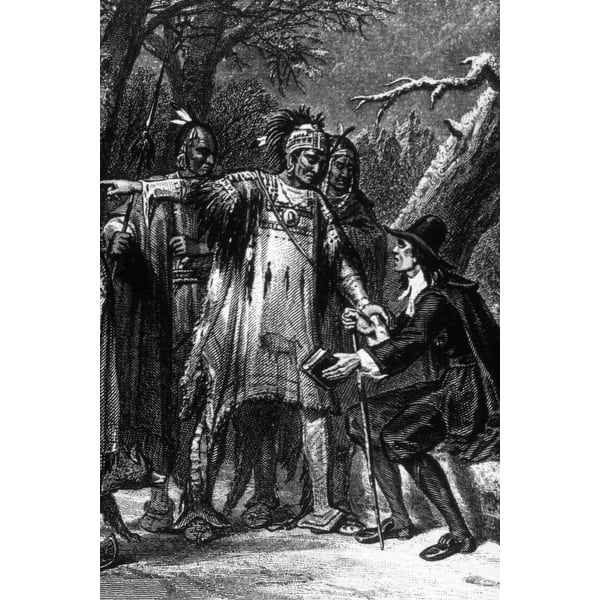 Roger Williams Being Sheltered By Native Americans After Fleeing ...