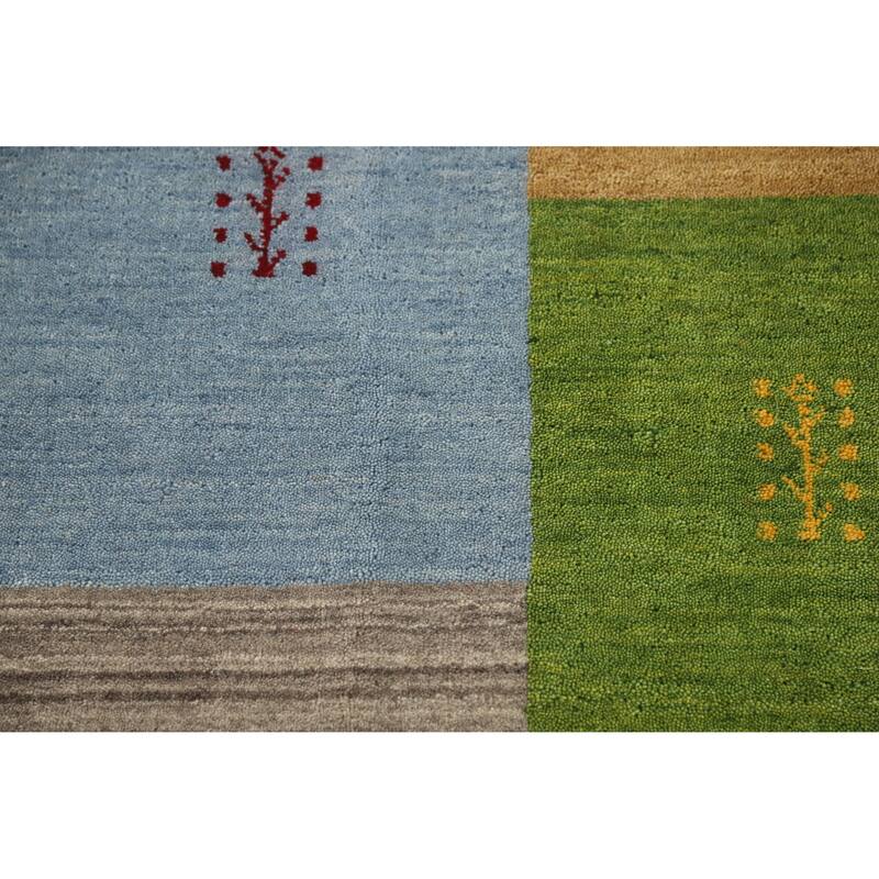 Hand Knotted Oriental 100% Wool Carpet Tribal Animal Pictorial Multi-Colored Gabbeh Area Rug - 9' 10'' X 6' 5''