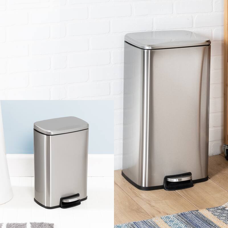 HoneyCanDo 5L & 30L Stainless Steel Step Trash Cans On Sale Bed