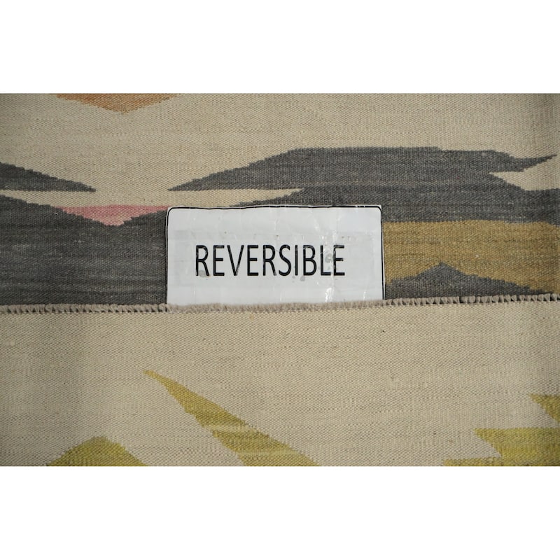 Hand Woven Oriental 100% Wool Carpet Southwestern Modern Multi-Colored Kilim Area Rug - 10' 1'' X 8' 4''