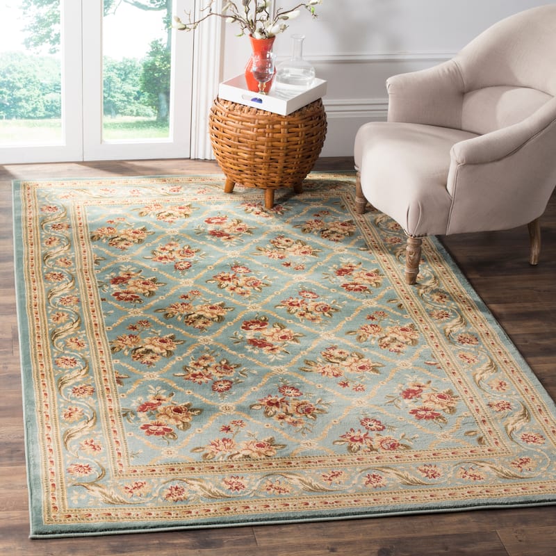 SAFAVIEH Lyndhurst Argelia Traditional Oriental Trellis Rug - 5'3" x 7'6" - Blue/Blue