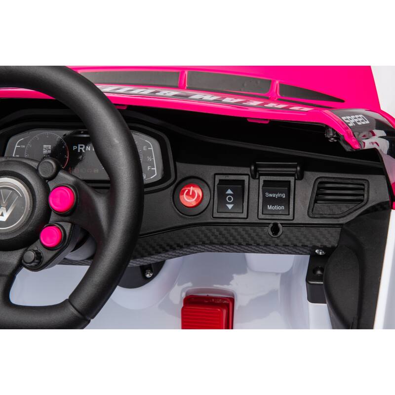 12V Kids Ride-On Car with Remote Control, Dual Drive 20W Motors, Music & Lights, Safety Belt, 4-Wheel Suspension, for Ages 5-8