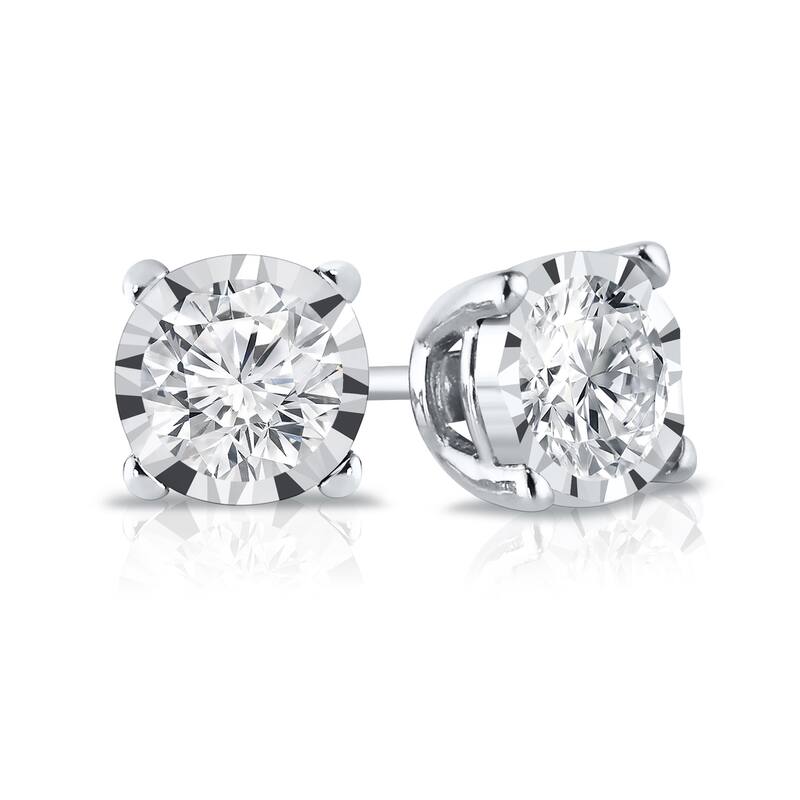 Auriya 14k Gold 1/6ctw Round Diamond Stud Earrings (G-H, I1-I2)