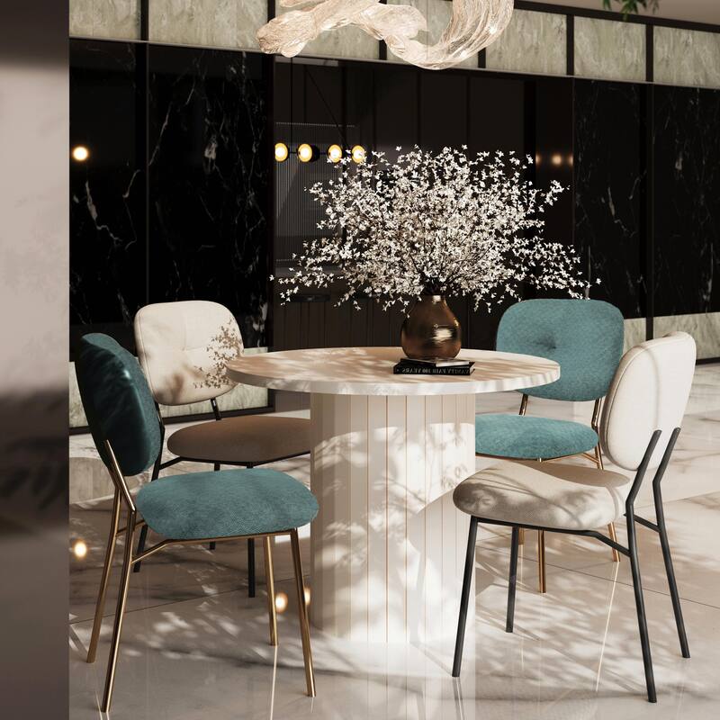 Minimalist Dining Set - Scratch-Resistant Table + 4 Chairs - 5-Piece