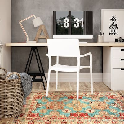My Magic Carpet Turquoise Machine Washable Area Rug