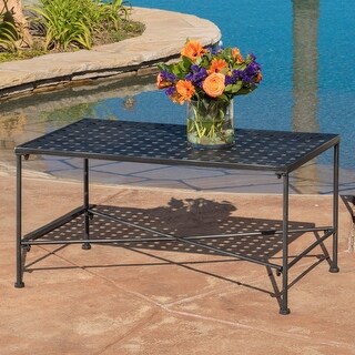 Petra Outdoor Iron Coffee Table Christopher Knight