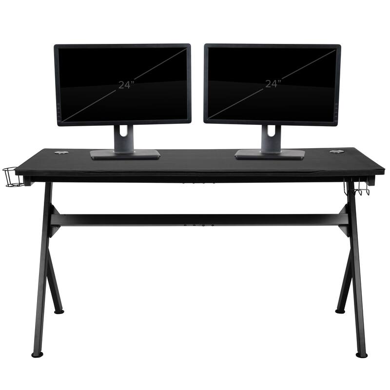 55" Computer Gaming Desk - Headphone Holder - Cable Management - Mouse Pad
