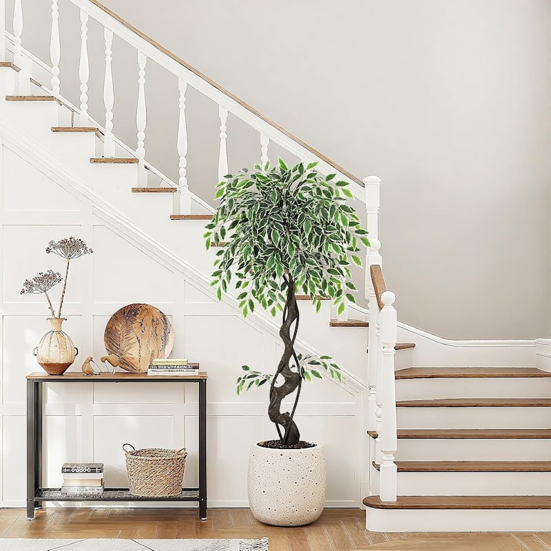 Realistic Artificial Ficus Tree, Faux Floor Plant for Home Decor - 4 FT