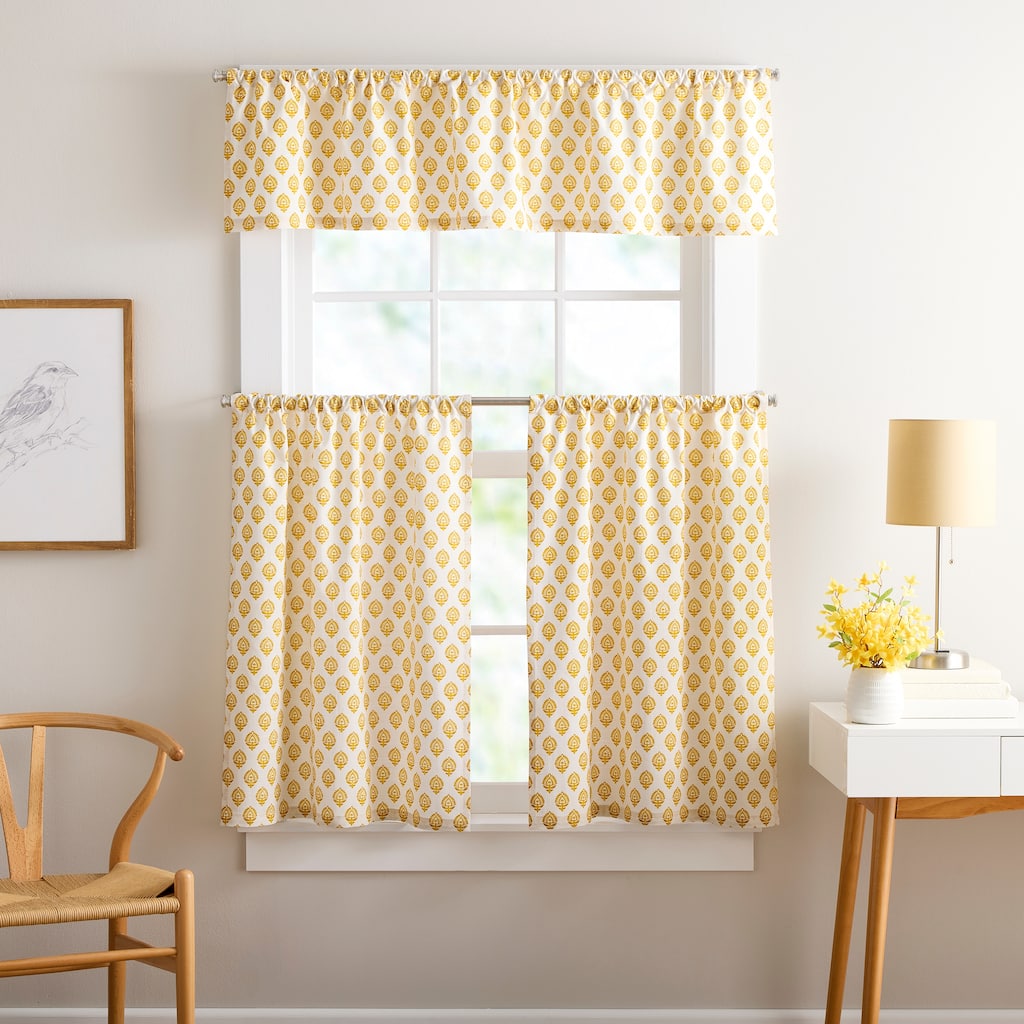 Curtainworks Kiara 3-piece Valance & Tier Pair Set