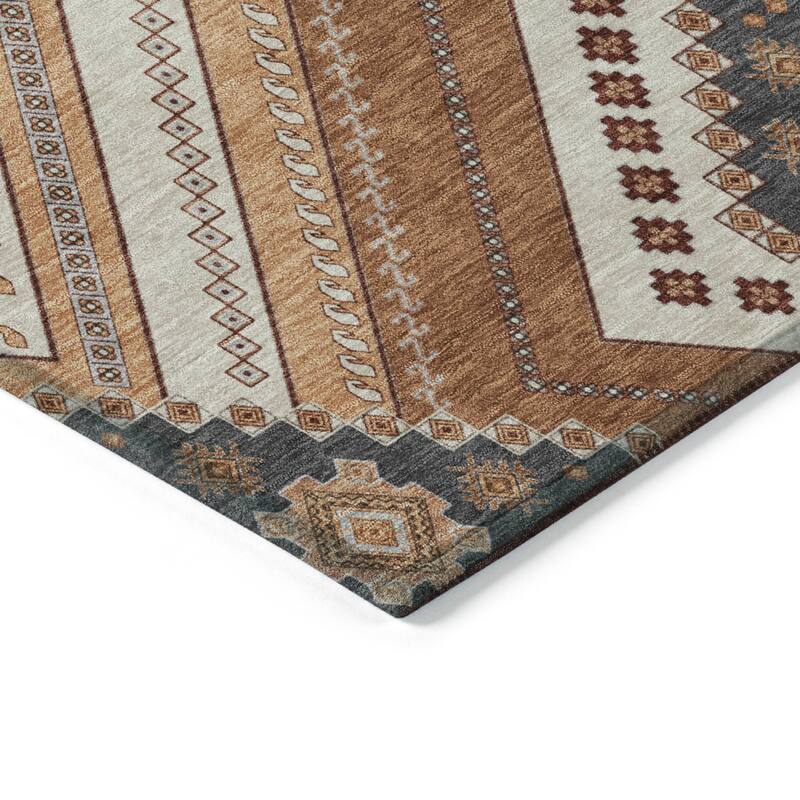 Machine Washable Indoor/ Outdoor Global Boho Chantille Rug