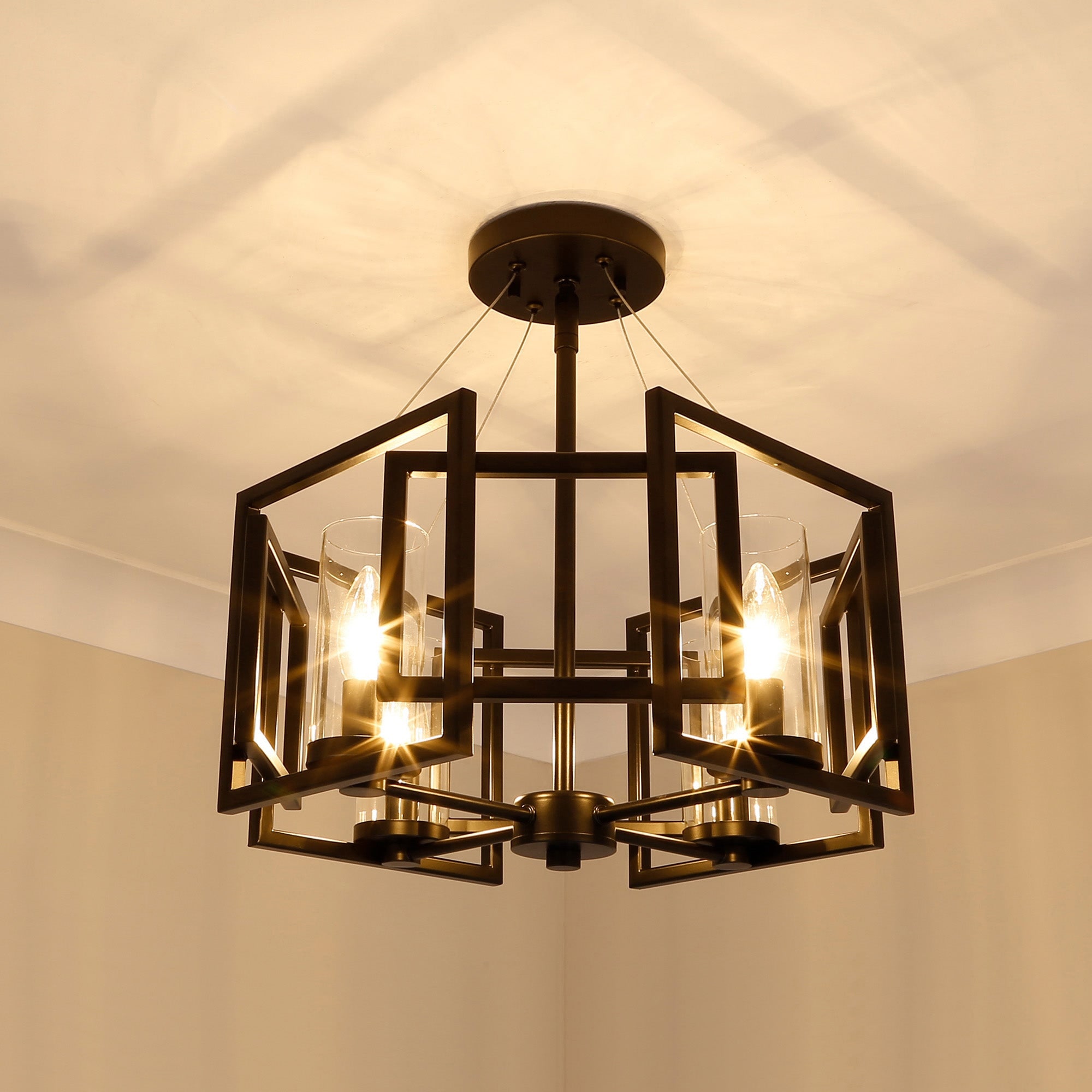 Golden Lighting Marco 4-Light Semi-Flush Mount - Matte Black