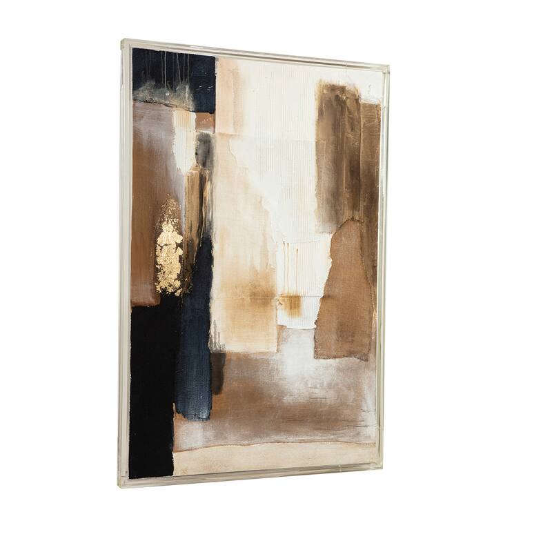 Canvas Wall Art Wood Frame Abstract Textured for Home Use - 60" Multi