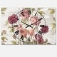 preview thumbnail 2 of 4, Designart 'French Roses I' Cottage 3 Panels Oversized Wall CLock - 36 in. wide x 28 in. high - 3 panels