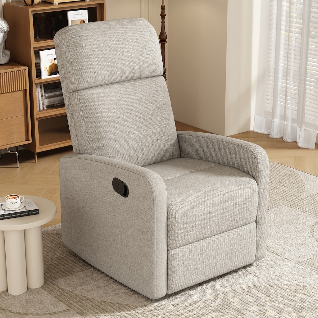 Roomfitters Modern Manual Recliner Chair with Adjustable Backrest, Home Theater Seating