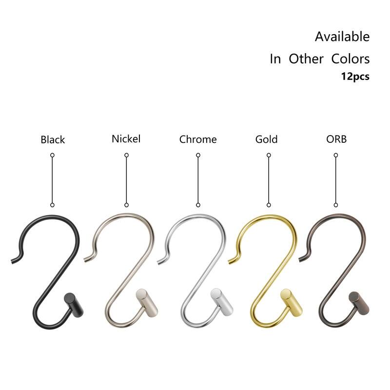 Utopia Alley Shower Rings Hooks, Shower Curtain Rings Hooks for Bathroom, Rust Resistant Shower Curtain Hooks Rings, Set of 12