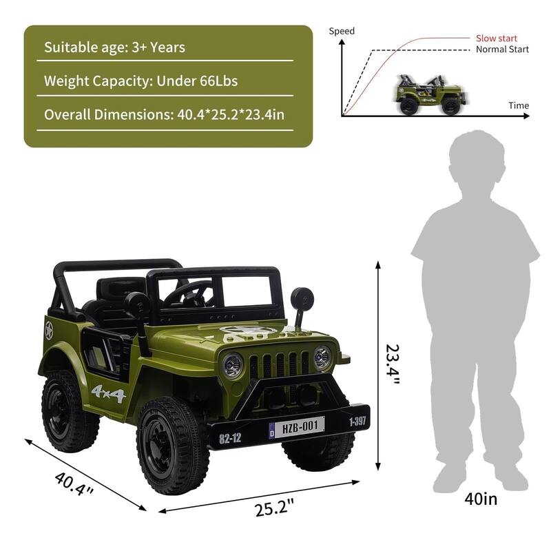 12V Kids Ride On Truck Car with Remote Control
