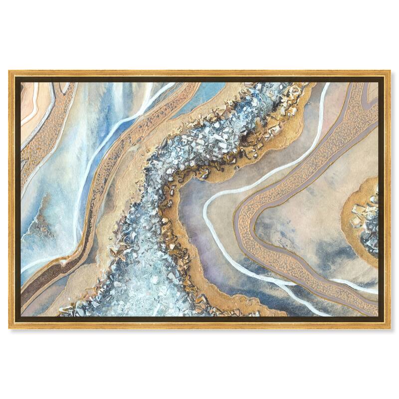 Art Remedy The Luxurious Geode Framed Mineral, Agate & Geode 1 Piece Canvas Wall Art - 16 x 11 - Gold