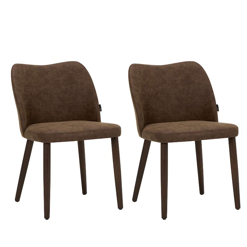 Modern Dining Chairs Upholstered Kitchen Chairs (set of 2) - DarkBrown