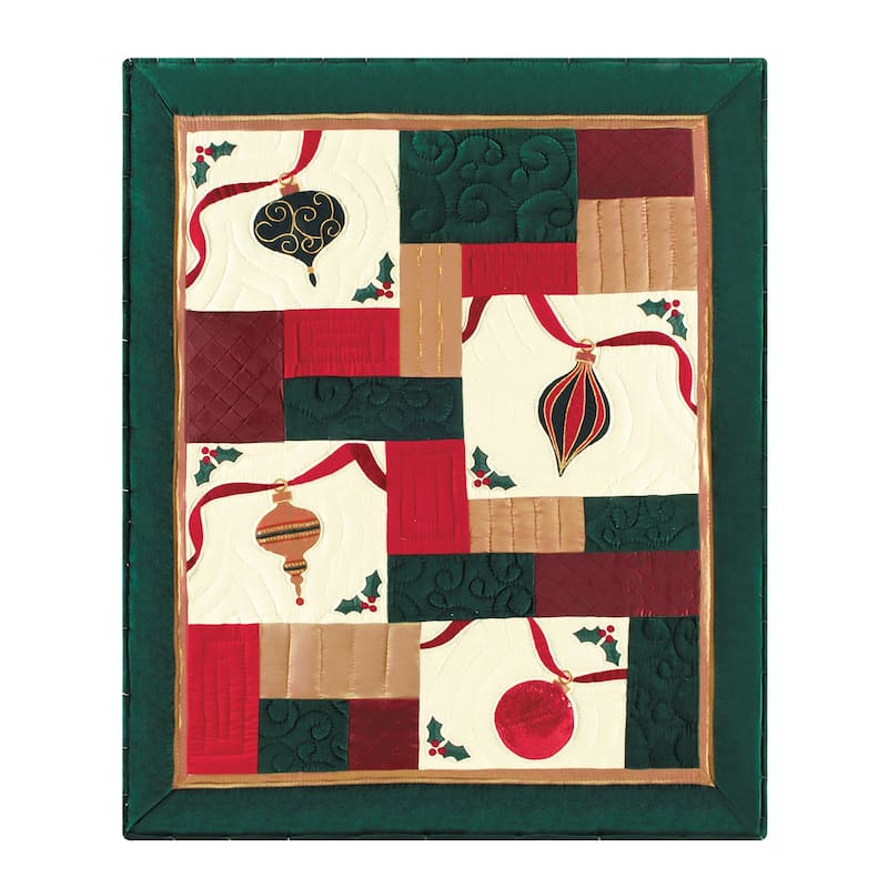 Christmas Holiday Sparkle Hand Pieced Quilted Throw Blanket Bed Bath