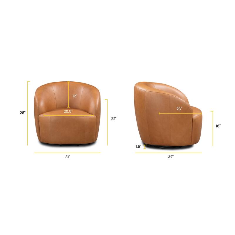 Poly and Bark Alma Swivel Chair - Genuine Italian Leather