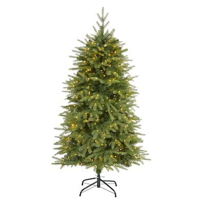 5' Pre-Lit Vancouver Fir Artificial Christmas Tree, Clear LED Lights - 5 Foot