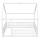 preview thumbnail 43 of 71, Floor Wooden Bed with House Roof and Fence Guardrails for Kids' Bedroom