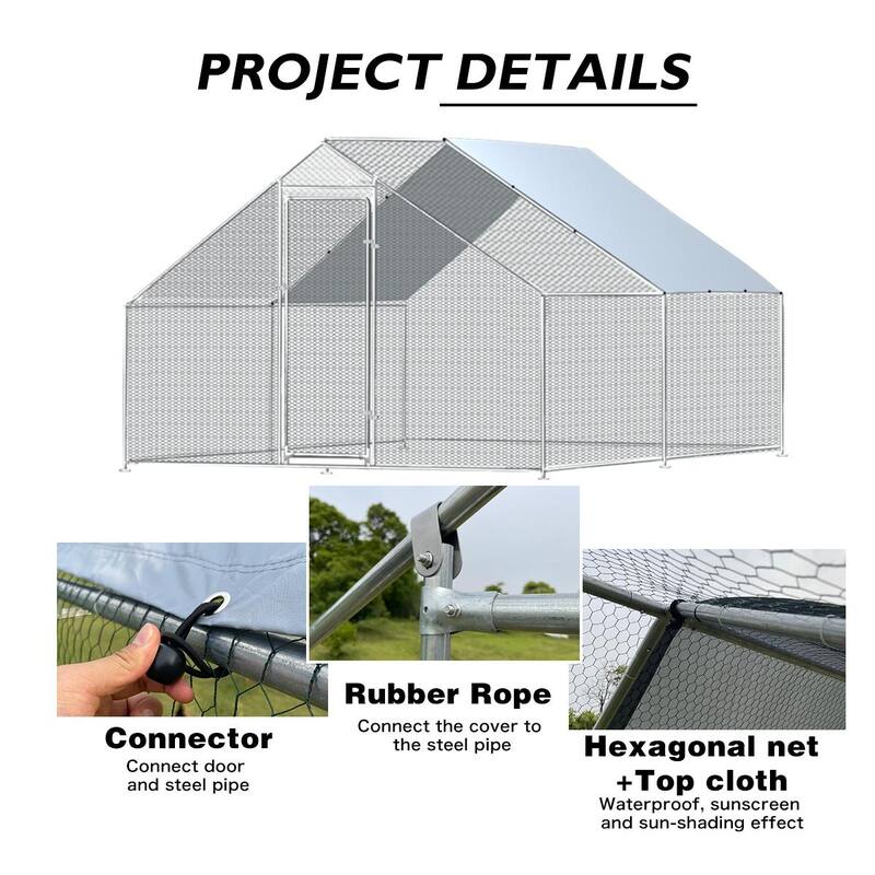 Metal Chicken Coop Walk-in Poultry Cage with Waterproof