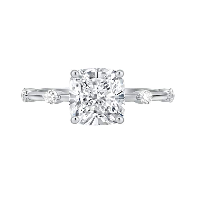 Auriya 14K Gold Tapered Cushion Lab Grown Diamond Engagement Ring 1.12 - 5.28ct. tw. (F-G, VS) - 4.00 carats - 7.5 - Yellow