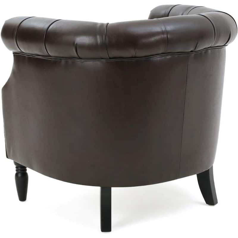 Akira Tufted Bonded Leather Club Chair by Christopher Knight Home