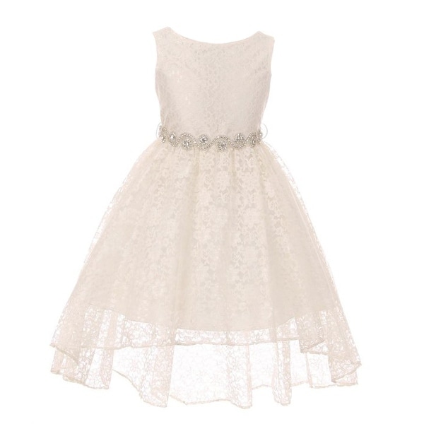 Lace Dress with Rhinestone Belt