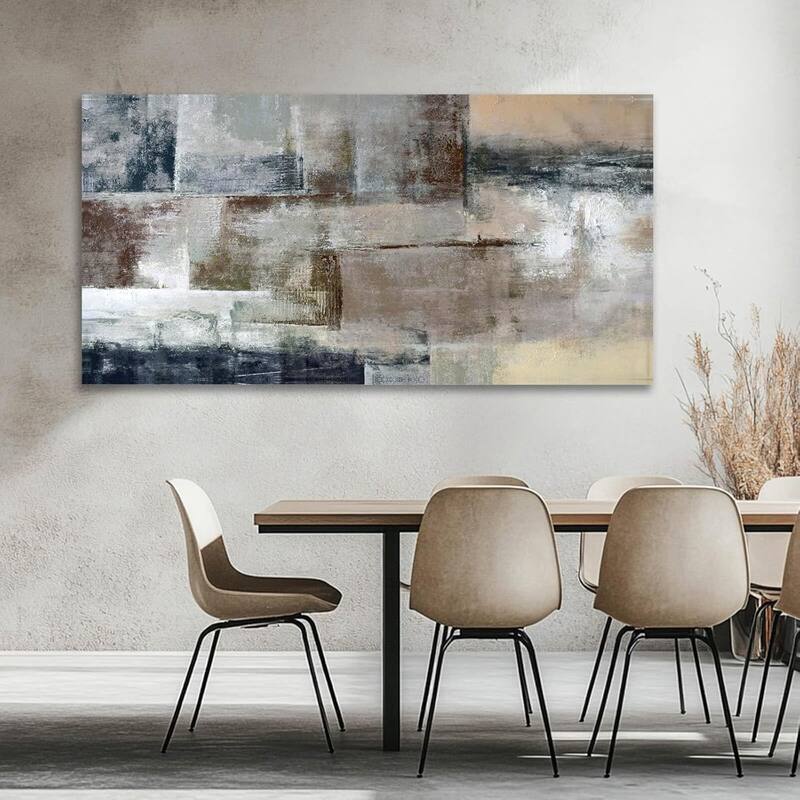 Gray Abstract Wall Art Decor Hand Painted Oil Painting