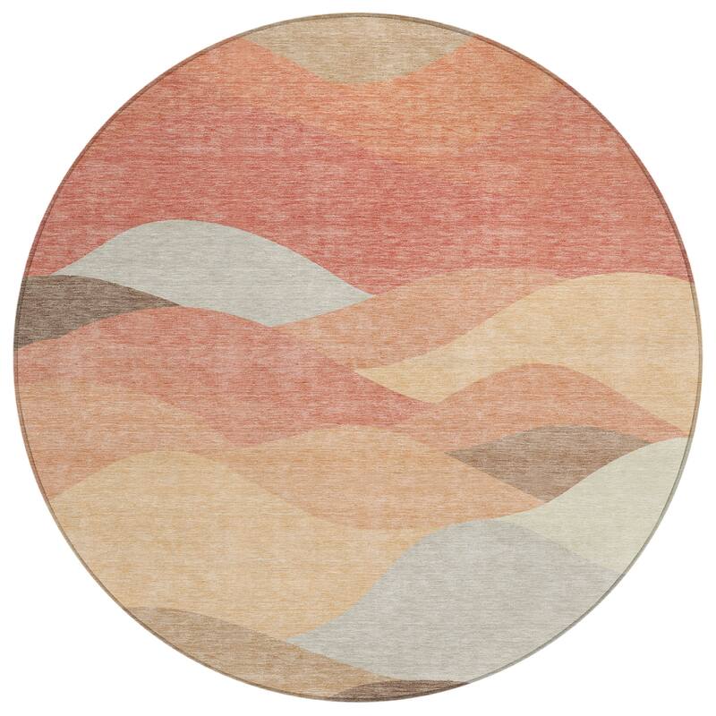 Machine Washable Indoor/ Outdoor Modern Horizon Chantille Rug