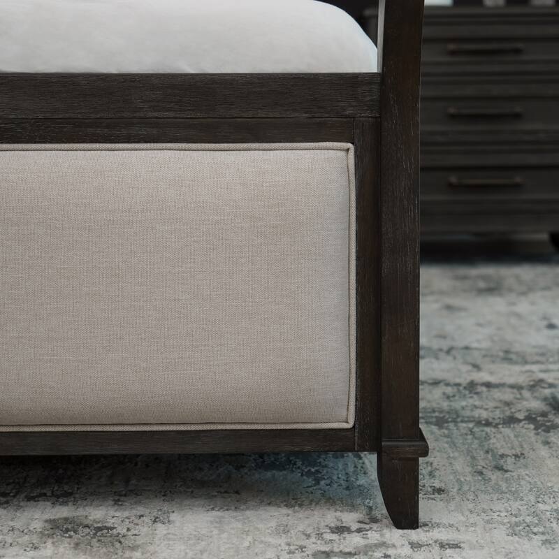 Abbyson Cindi Grey Sleigh Bed