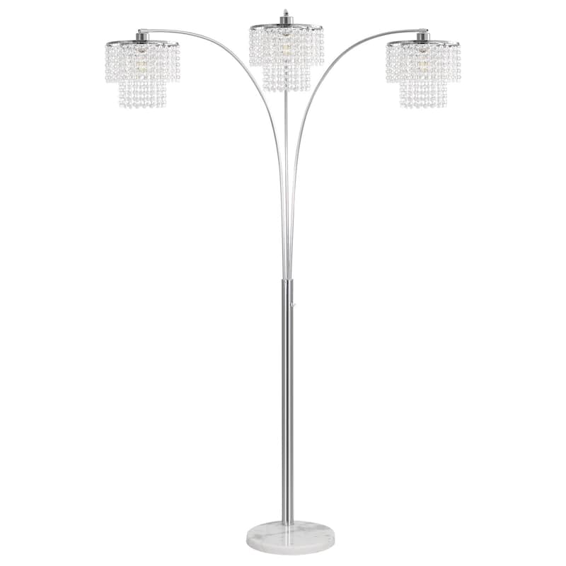 Brio 90" 3-Light Modern Crystal Arc Floor Lamp - 85