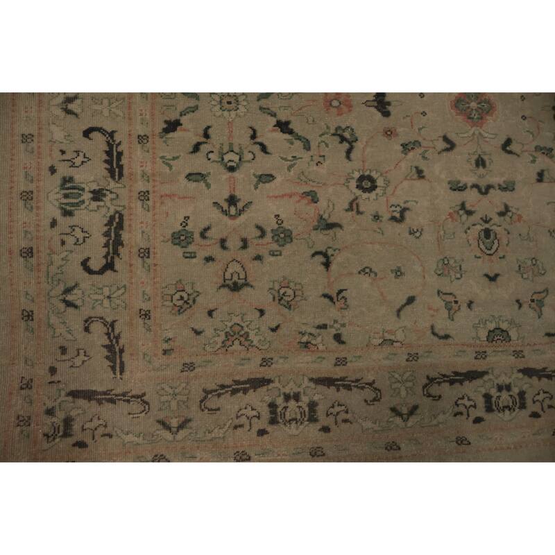 Hand Knotted Oriental 100% Wool Carpet Traditional All-Over Beige & Ivories Ziegler Area Rug - 8' 9'' X 6' 1''
