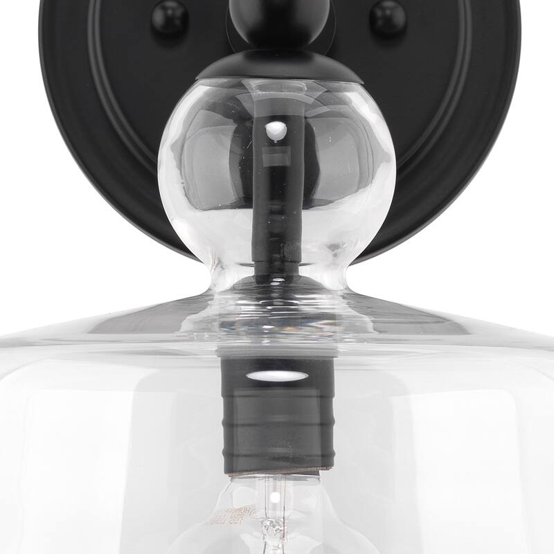 Alden Décor Demi Glass Wall Sconce, Black