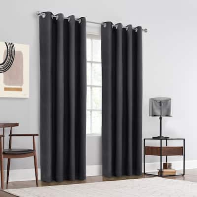 Adora Total Blackout Chevron Textured Curtain Panel