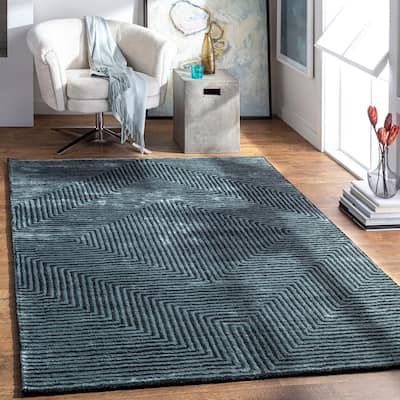 Fazeley Handmade Geometric Viscose Area Rug