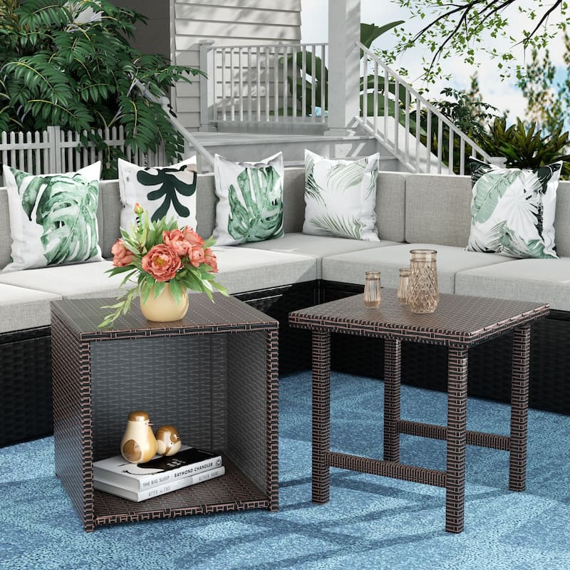 Merrick Wicker Rattan Table (Set of 2)
