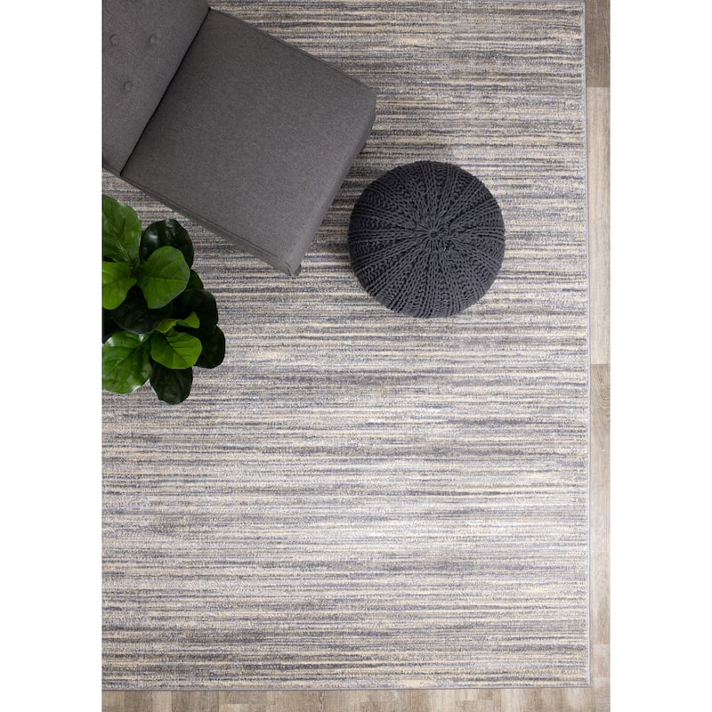 Dayton Collection - Grey/Cream/Beige Banded Rug